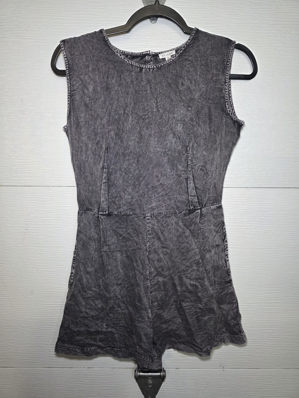En Creme Washed Charcoal Sleeveless Romper